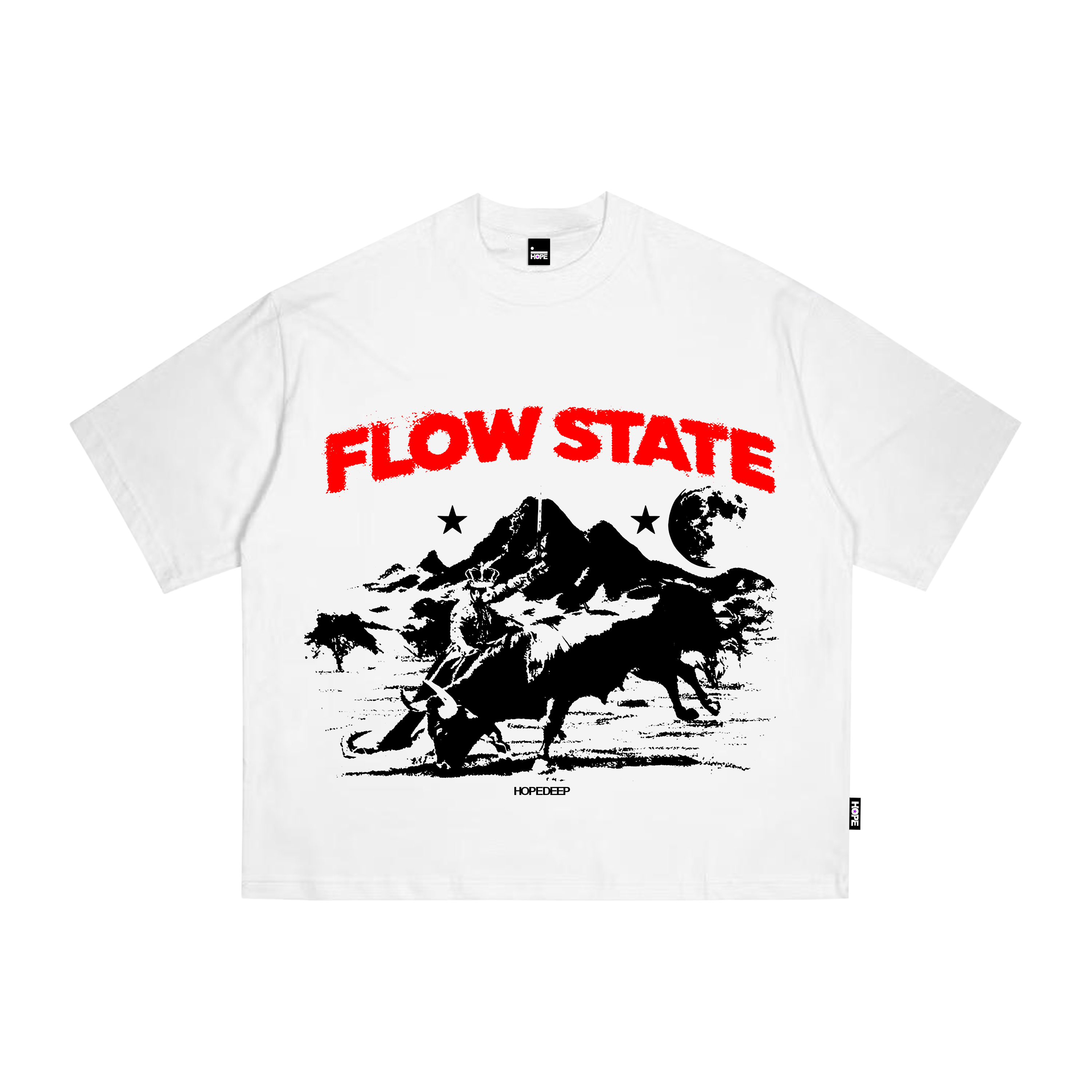 White Boxy Oversized Flow State Tshirt